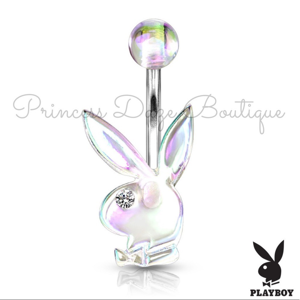 Clear Playboy Bunny Belly‎ Button Ring